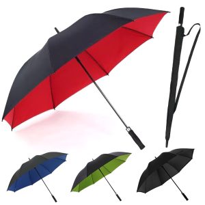 CHINEE Customizable Logo 2 Layer Umbrella for Men 8K Ribs Straight Design Windproof and Classic Style for Business Gifts