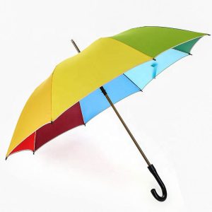 CHINEE Customized 23 Inches 190T Polyester Print Automatic Open Straight Umbrella Curve Handle Hanging Travel Rain Umbrella Gift