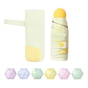 CHINEE Customized Portable Small Promotional Capsule Parasol UV Protection 5 Folding Custom Printing Mini Capsule Umbrella With Logo