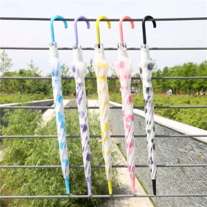 CHINEE Dot Umbrella Straight Pole Long Handle Shade Transparent Umbrella Advertising Umbrella