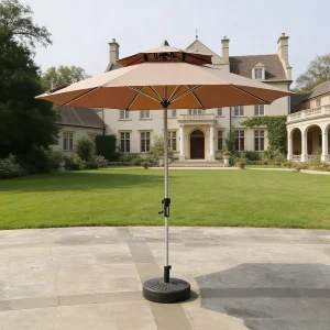 CHINEE Double Vent Market Waterproof Outdoor Furniture Umbrella 2.7m Crank with Iron Pole 38mm 8 Ribs Polyester Canopy for Patio
