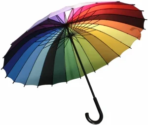 CHINEE Eco Friendly Straight Umbrella 24 Inches Manual 24 Ribs Strong Windproof Sky Blue Color J Handle Rain Stick Umbrella Straight