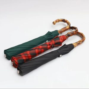 CHINEE Factory Advertising Curved Bamboo Handle 2 Folding Umbrella With Logo Print