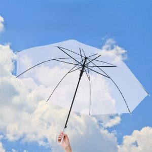 CHINEE Factory Custom Logo Color Kids and Adult Umbrella Transparent With Printing Outdoor POE Umbrellas for Promotion