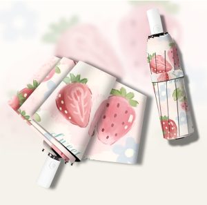 CHINEE Factory Outlet Modern 3 Fold Fully Automatic Opening Glass Fiber Ribs UV Coated Black Umbrella Logo Printing Portable