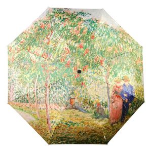 CHINEE Fantastic Van Gogh Oil Painting Auto Open Close Chromatic Folding Umbrella