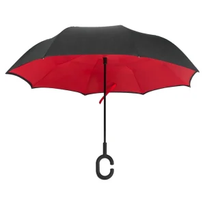 CHINEE Fashion Blue Sky Manual Open Metal Black 8 Ribs Rubber Handle Three Folding Rain Umbrella