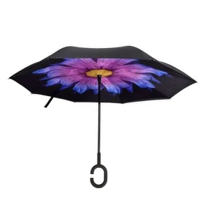 CHINEE Free Shipping New Style Free Custom Logo double Layers C Handle Reverse Inverted Umbrella Promotion Rain Umbrella