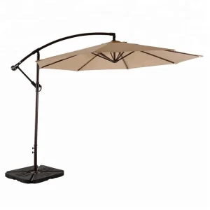 CHINEE Grand Patio Deluxe Curvy Aluminum Offset Umbrella Patio Cantilever Roman Umbrella High End
