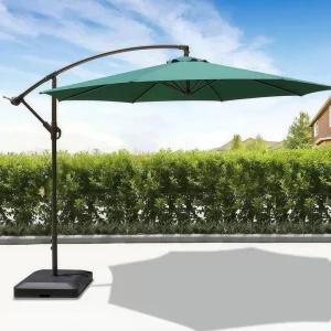 CHINEE Heavy Duty Iron Cantilever Waterproof Patio Umbrella No Valance Commercial Hotel Use Offset Garden Banana Side Pole Parasol