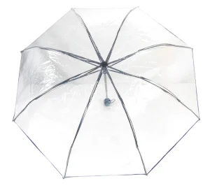 CHINEE High Quality Custom Printing Pantone Color Logo Auto Open Close POE Transparent Clear Folding Umbrella
