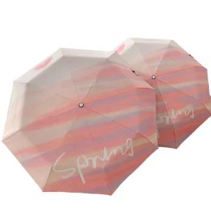 CHINEE High Quality Modern Fully automatic Polyester Three-folding Sun Black Coating Shade Travel Umbrella for Outdoor