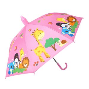 CHINEE Hot Sell Custom Print Hook Handle Cartoon Children Umbrella Lovely Design Straight Kid Umbrella
