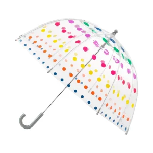 CHINEE Kids Lightweight 38″ Semi Automatic Clear Bubble Umbrella with Canopy Wind Rain Protection Dome for Children