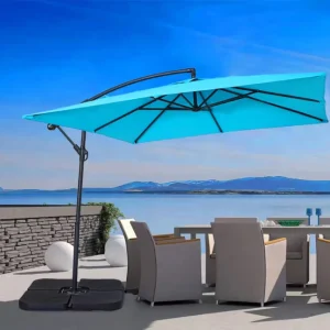 CHINEE Large Outdoor Iron Cantilever Umbrella Quadrangle Patio Design with Slanting Feature for Restaurant Use