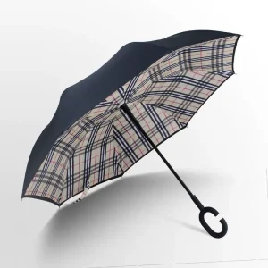 CHINEE Large Reverse Inverted Umbrella Windproof Classic Design Personalized for Travel Car Use & Made in China