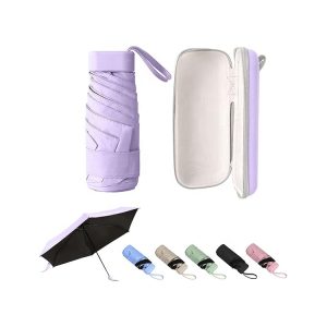 CHINEE Lightweight Folding Compact Travel Umbrella Portable Mini UV Sun Rain Parasol Kids Pocket Size Backpack Purse Storage