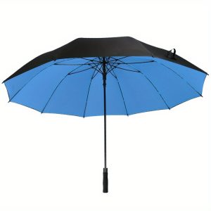 CHINEE Luxury 16k Windproof Golf Umbrella with Carved Design Black Long Handle Semi Automatic