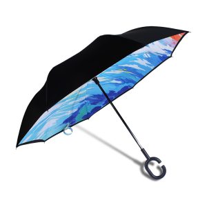 CHINEE Manufacturer for New Design Hands Free Magic 2 Layer Umbrella Inverted Upside Down Reverse Double Umbrella