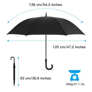 CHINEE Manufacturer’s Luxury Customized Outdoor Golf Umbrella Sun Windproof Semi Automatic Logo Plastic Handle Straight Business Gifts