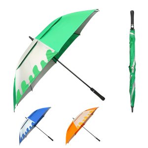 CHINEE Manufacturers Semi automatic Open 30 Inch Extra Large Oversize Double Canopy Vented Windproof Waterproof Golf Umbrella with Logo