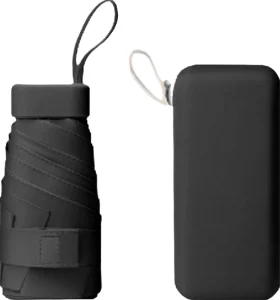 CHINEE Mini Folding Portable Rain Uv Windproof Compact Lightweight Flat Pocket Umbrella With Case