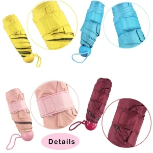 CHINEE Mini Manual 5-Fold Lightweight Windproof Travel Sun & Rain Umbrella