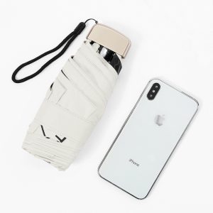 CHINEE Mini Pocket White 5 Fold Umbrella Portable Cell Phone Flat Handle Umbrella Small Custom Waterproof Bumbershoot