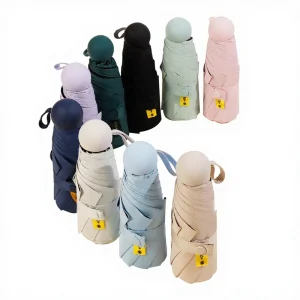 CHINEE Mini Portable Manual Sun Umbrella Black Glue Full Shade UV Proof Sunny and Rainy Dual Use Women’s