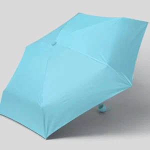 CHINEE Modern 5 Bone Folding Cloth Mini Pocket Flat Umbrella UV Printed Logo Business Gift for Dual Use Sun & Rain Hanging Function