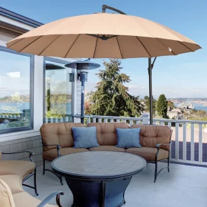 CHINEE Modern Iron Outdoor Portable Cantilever Parasol Umbrella with Stand for Garden Patio Beach Courtyard Park For Hotels