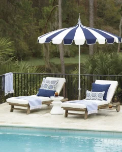 CHINEE Modern Round Pagoda Pool Umbrella 2.7M Aluminum Centre Pole Beach Luxury Sunshade Hotel & Villa Shade