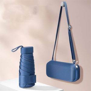 CHINEE New Arrival Mini Square Anti UV Foldable Umbrella with Zipper Hard Case Business Gifts for Rain Customizable Logo Printing