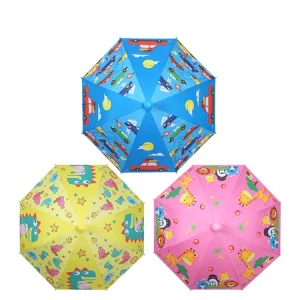 CHINEE New Design Cute Cartoon Rain Straight Kid Umbrella Automatic Open Long Handle Child Umbrella for Kids
