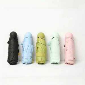 CHINEE OEM Pocket Promotional Capsule Umbrella Portable UV Mini Sun Umbrella 5-Fold Custom Logo Umbrella