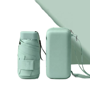 CHINEE Oem Made China 19″ 6K Manual Travel Portable Foldable Mini UV Umbrella Lightweight Customized Color Modern 8Ribs Pongee Heat