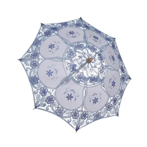 CHINEE P261 Small Kids Mini Decoration Umbrella Props White Ivory Lace Parasol For Bride Wedding Manual Control Children