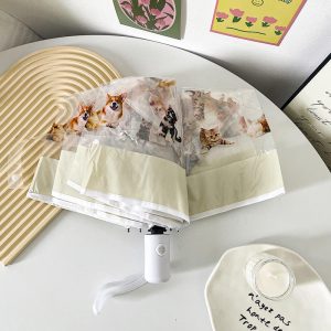 CHINEE Personalized Children Umbrella 19 Inch Clear Canopy with Cute Puppy Design Adjustable Pattern and Custom Print Options
