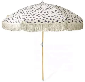 CHINEE Premium Boho Chic Macrame Beach Parasol Cream Cotton Knotted Fringe Umbrella Aesthetic Wood Pole Canopy for Resort