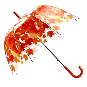 CHINEE Premium Digital Print Clear PVC Umbrella Windproof Transparent Design for Urban Commuter Couple Leisure