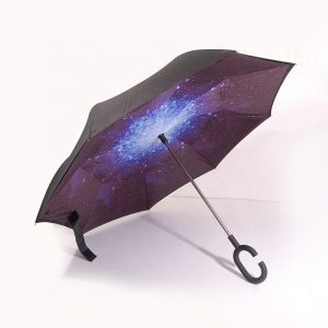 CHINEE Professional Car Reverse Umbrella with C Handle Drip free Hands free Inverted Umbrella for Luxury Auto Dealership & Car Gift