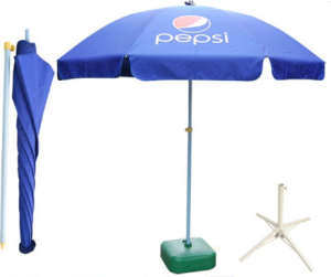 CHINEE Promotional Market Umbrella Custom Logo Outdoor Advertising Beach Parasol Polyester Canopy Steel Pole for Business