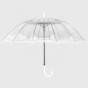 CHINEE Promotional Parasol Gift Lady PVC Custom Printing Rain Straight Handle Fashion Transparent Clear Umbrella