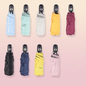 CHINEE Promotional UV Protection Mini Portable 5 Fold Umbrella Automatic Open Travel Compact Umbrella