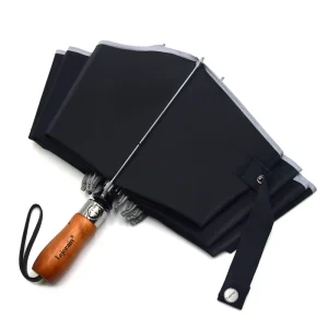 CHINEE Reverse Umbrella Windproof Folding Inverted Umbrella Upside Down with Safety Reflective Strip 23inch