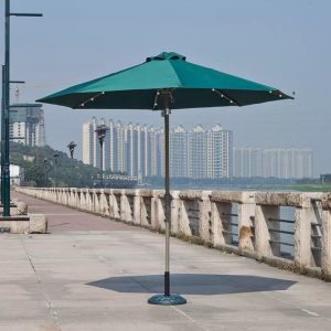 CHINEE Solar Lighting Outdoor Garden Patio Beach Umbrella With USB Mobile Phone Charger Sonnenschirm Quasten