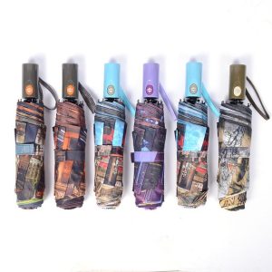 CHINEE Sunny Umbrella Three Fold Custom Print Umbrella Gift Automatic Umbrella