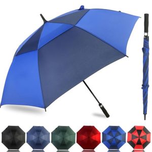 CHINEE Suppliers Promotion Semi Automatic Golf Umbrella Double Layer High Quality Windproof Straight Umbrella with Customizable Logo