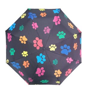 CHINEE Three Folding Comics Print Umbrella National Style Full Sun and UV Protection Classical Style Umbrella