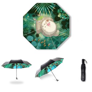 CHINEE Totoro Happy Rain Citizen Designer Umbrella Material 3 Fold